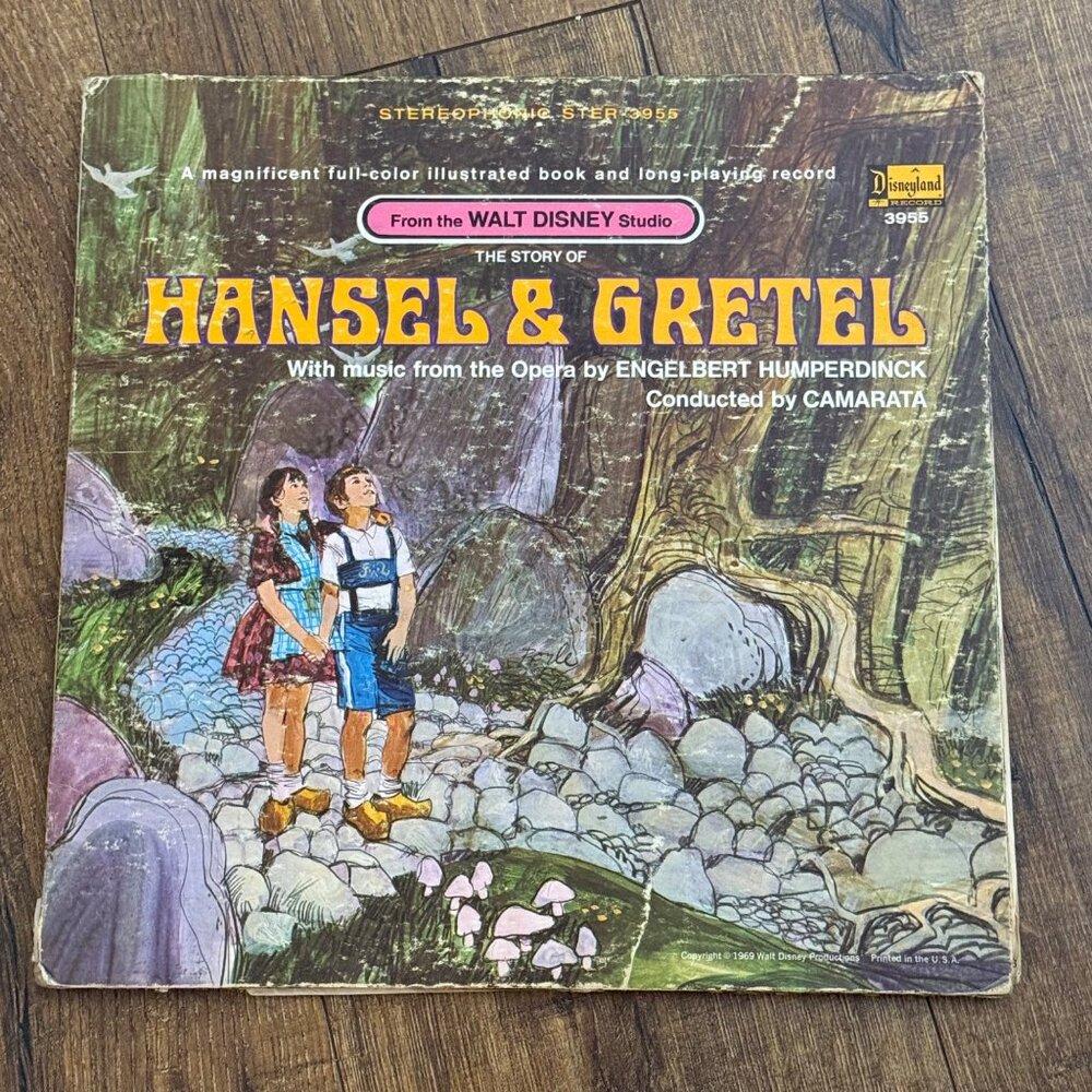 Walt Disney Hansel & Gretel Vinyl LP 3955 Camarata Opera Illustrated Book 1969